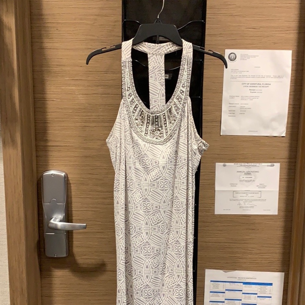 Beaded neckline dress